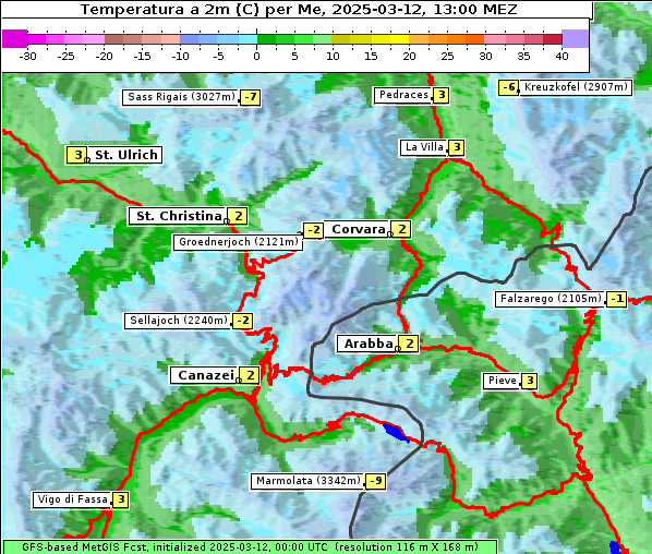 Temperatur, 12. 3. 2025