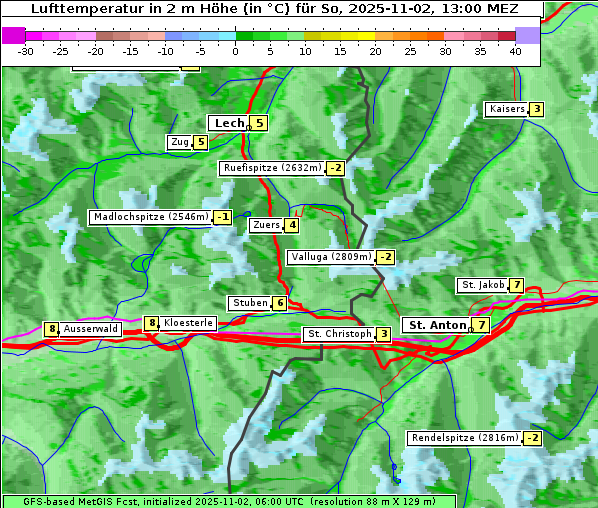 Temperatur, 2. 11. 2025