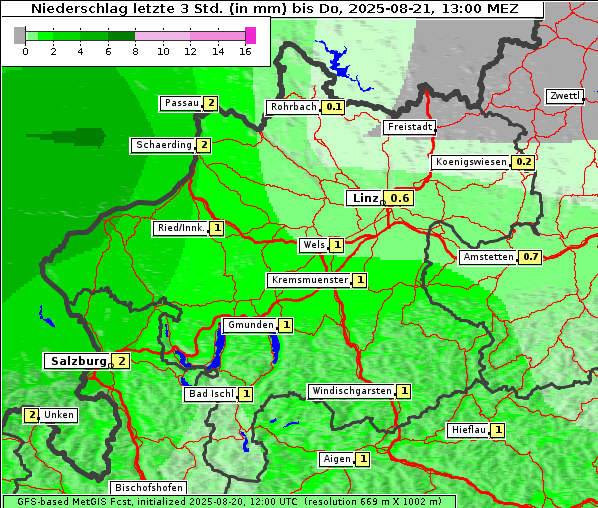 Niederschlag, 21. 8. 2025