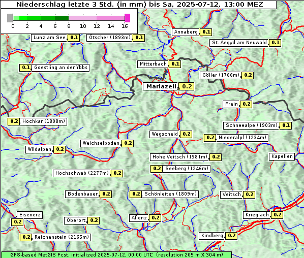 Niederschlag, 12. 7. 2025
