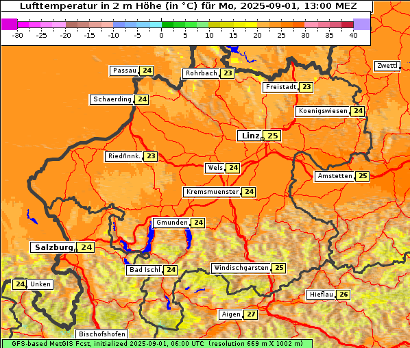 Temperatur, 1. 9. 2025