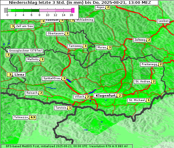 Niederschlag, 21. 8. 2025