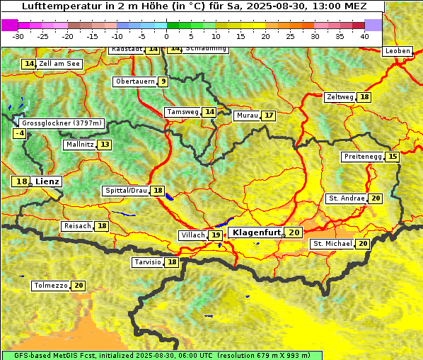 Temperatur, 30. 8. 2025