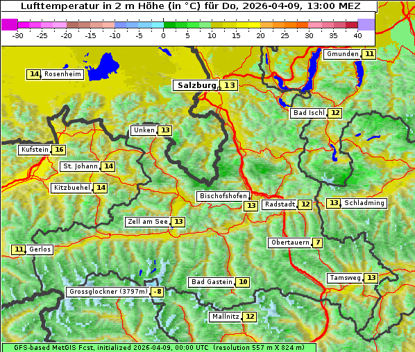 Temperatur, 9. 4. 2026