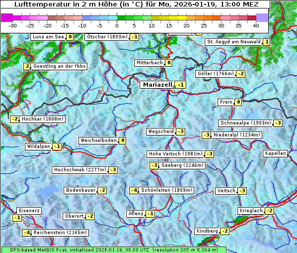 Temperatur, 19. 1. 2026