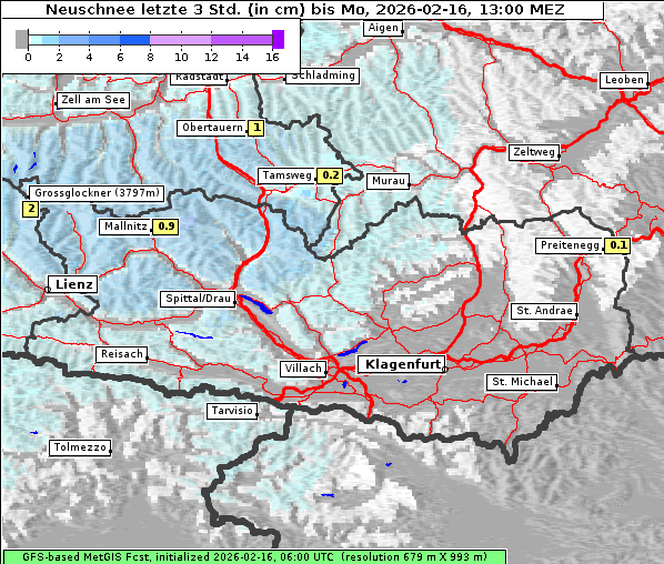 Neuschnee, 16. 2. 2026