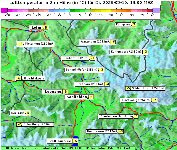 Temperatur, 10. 2. 2026