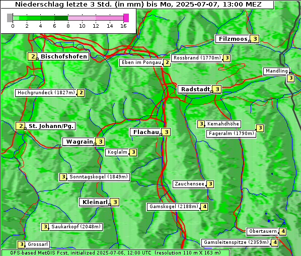 Niederschlag, 7. 7. 2025