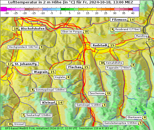 Temperatur, 18. 10. 2024