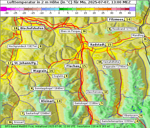 Temperatur, 7. 7. 2025