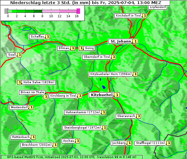 Niederschlag, 4. 7. 2025