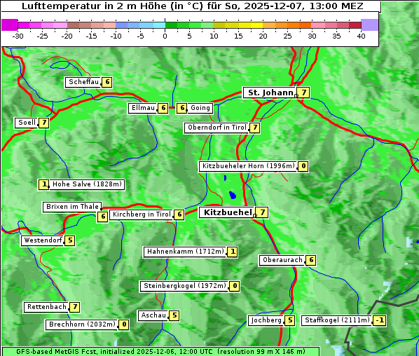 Temperatur, 7. 12. 2025
