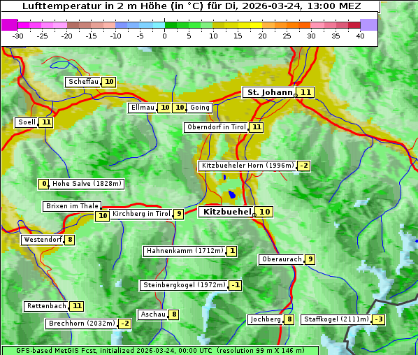Temperatur, 24. 3. 2026