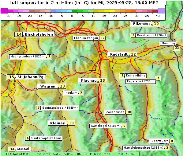 Temperatur, 28. 5. 2025