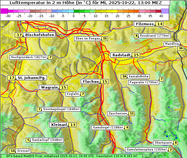 Temperatur, 22. 10. 2025