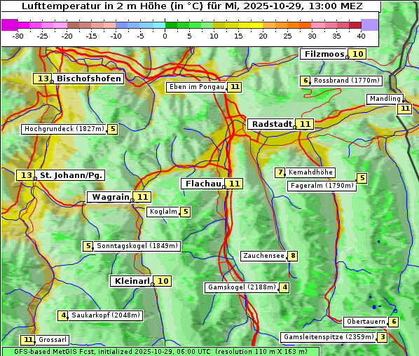 Temperatur, 29. 10. 2025