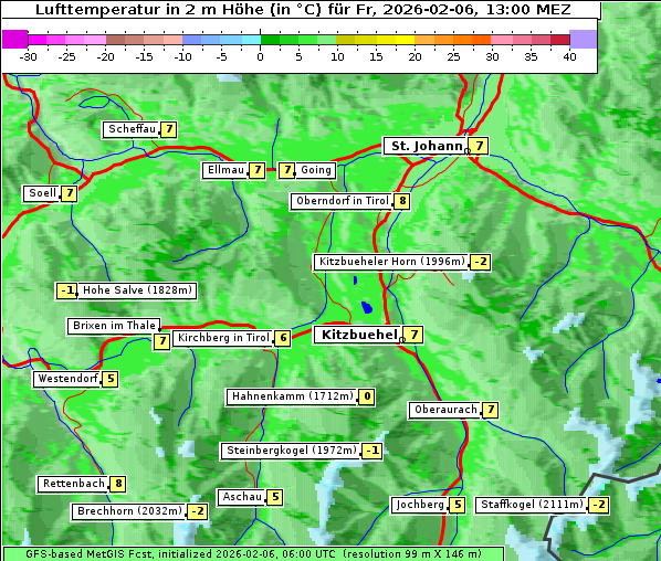 Temperatur, 6. 2. 2026