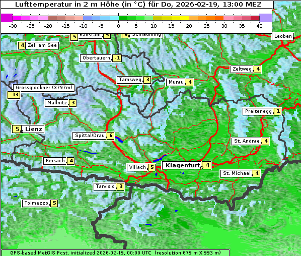 Temperatur, 19. 2. 2026
