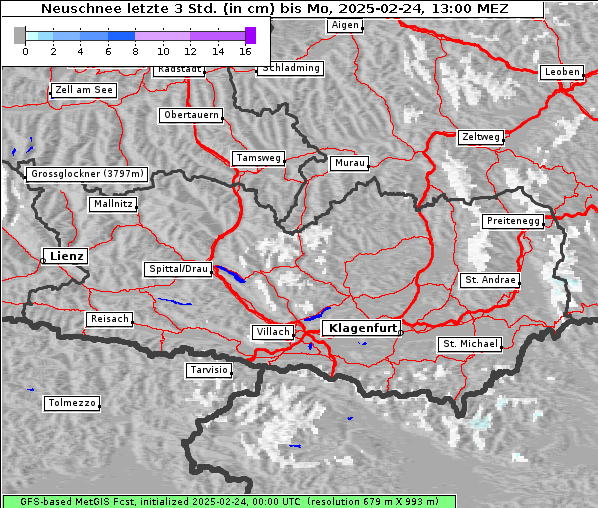 Neuschnee, 24. 2. 2025