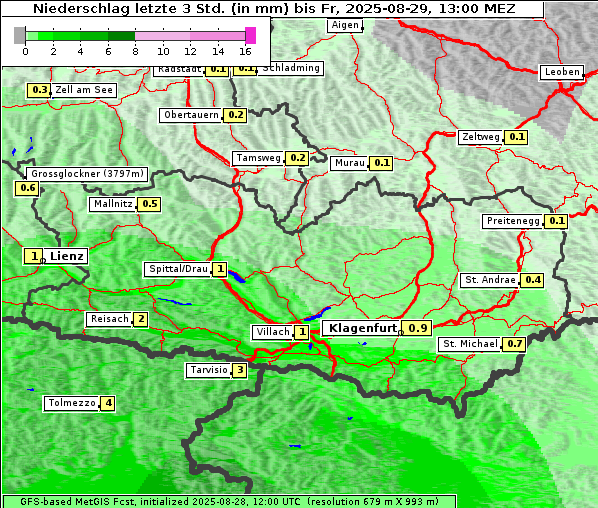 Niederschlag, 29. 8. 2025