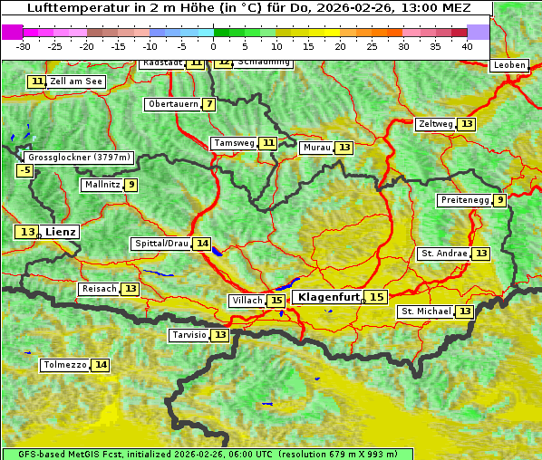 Temperatur, 26. 2. 2026