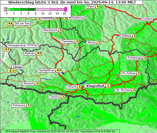 Niederschlag, 14. 9. 2025