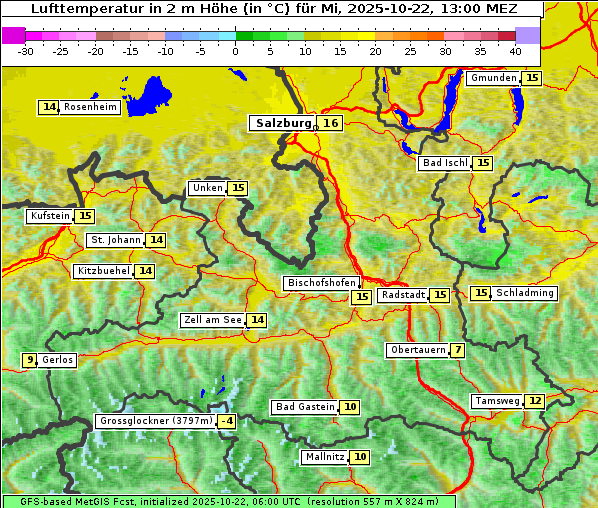 Temperatur, 22. 10. 2025