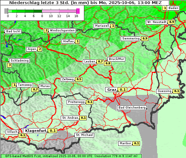 Niederschlag, 6. 10. 2025