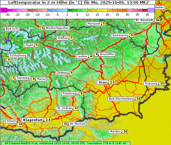 Temperatur, 6. 10. 2025