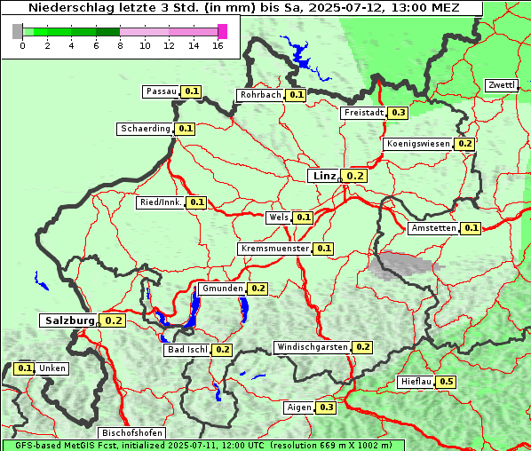 Niederschlag, 12. 7. 2025
