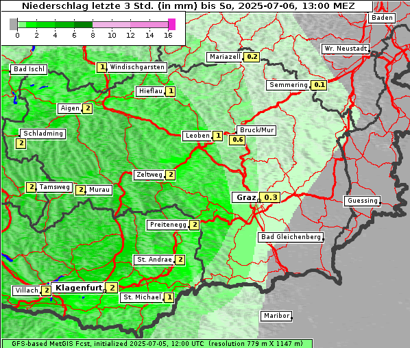 Niederschlag, 6. 7. 2025