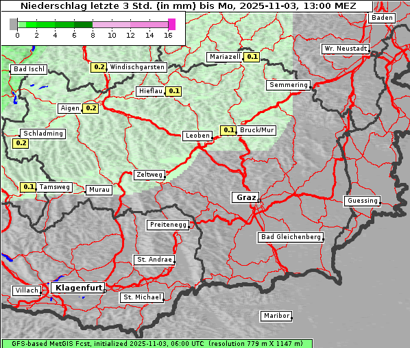 Niederschlag, 3. 11. 2025
