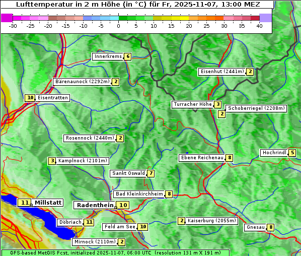 Temperatur, 7. 11. 2025