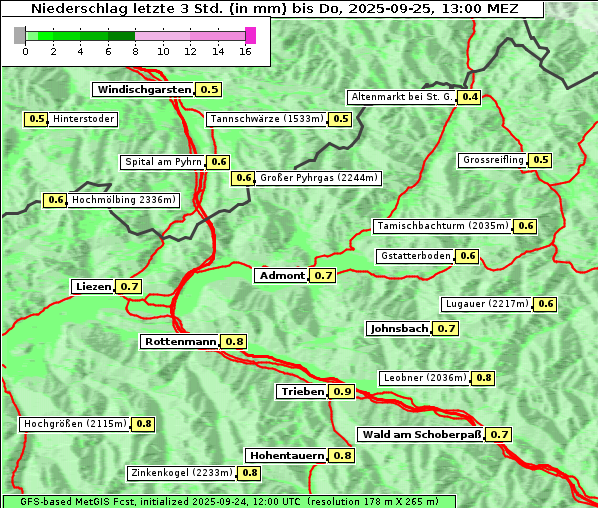 Niederschlag, 25. 9. 2025