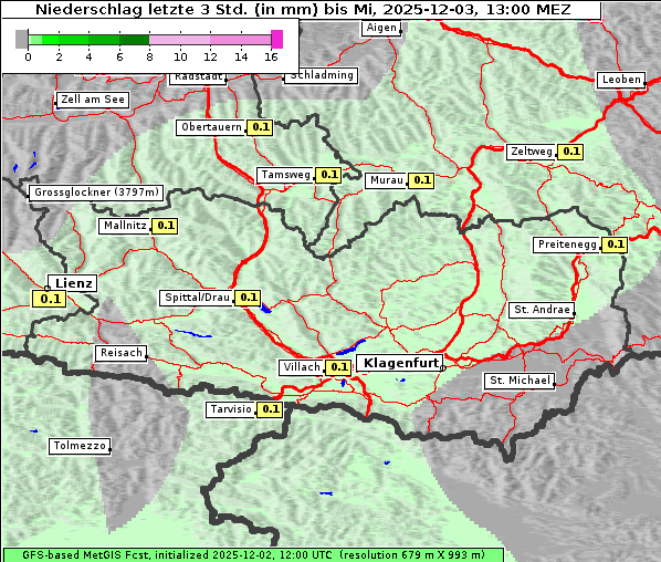 Niederschlag, 3. 12. 2025