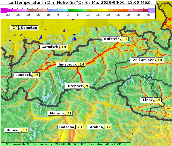 Temperatur, 6. 4. 2026