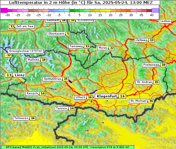 Temperatur, 24. 5. 2025