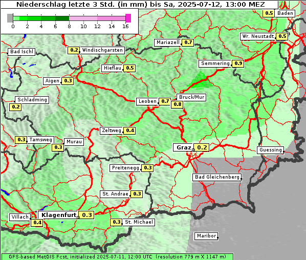 Niederschlag, 12. 7. 2025