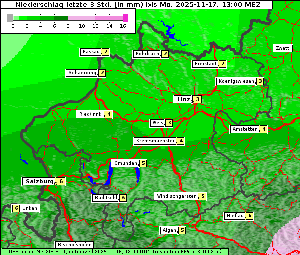 Niederschlag, 17. 11. 2025