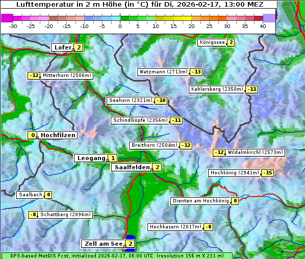 Temperatur, 17. 2. 2026