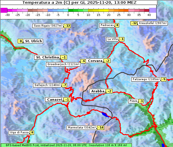 Temperatur, 20. 11. 2025