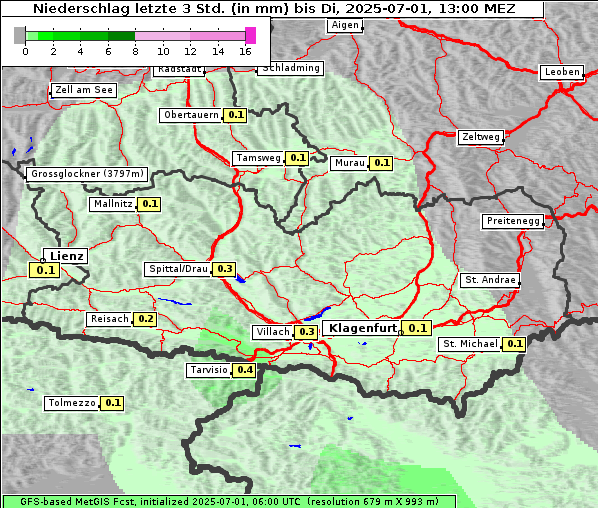 Niederschlag, 1. 7. 2025