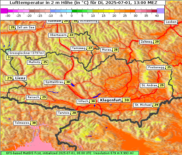 Temperatur, 1. 7. 2025