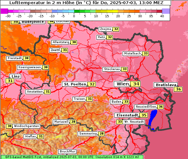 Temperatur, 3. 7. 2025