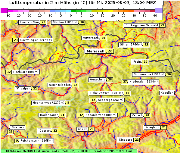 Temperatur, 3. 9. 2025