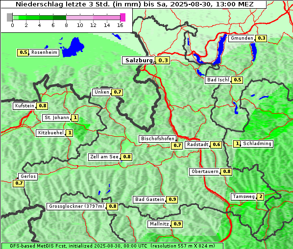 Niederschlag, 30. 8. 2025