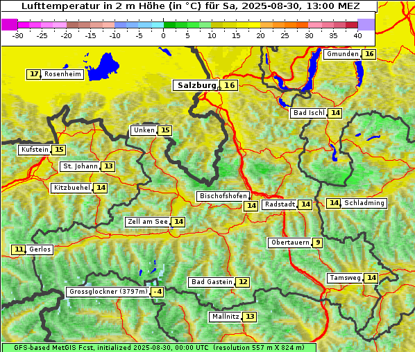 Temperatur, 30. 8. 2025