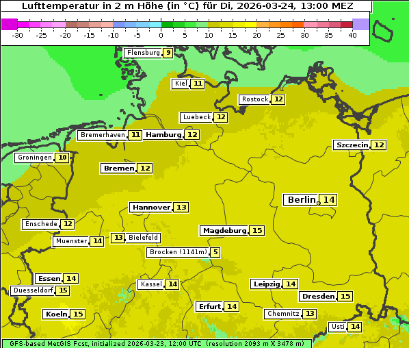 Temperatur, 24. 3. 2026