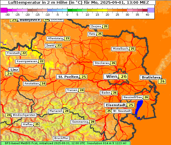Temperatur, 1. 9. 2025