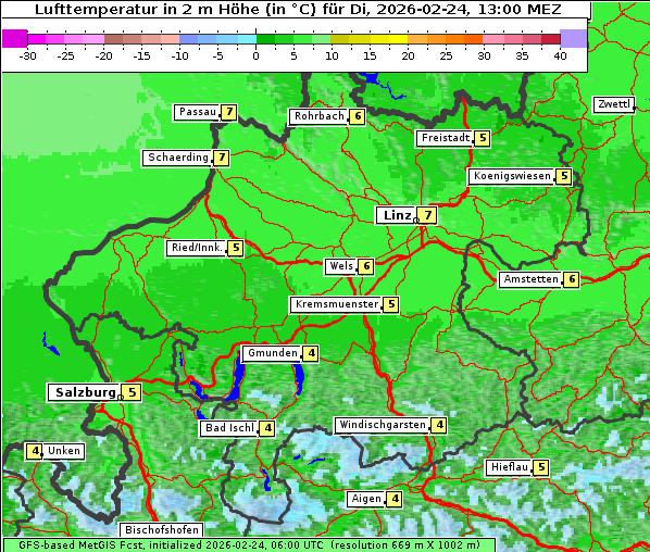 Temperatur, 24. 2. 2026